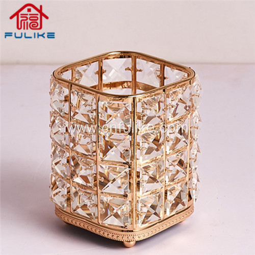 Golden Crystal Bling Cosmetic Holder Storage Box